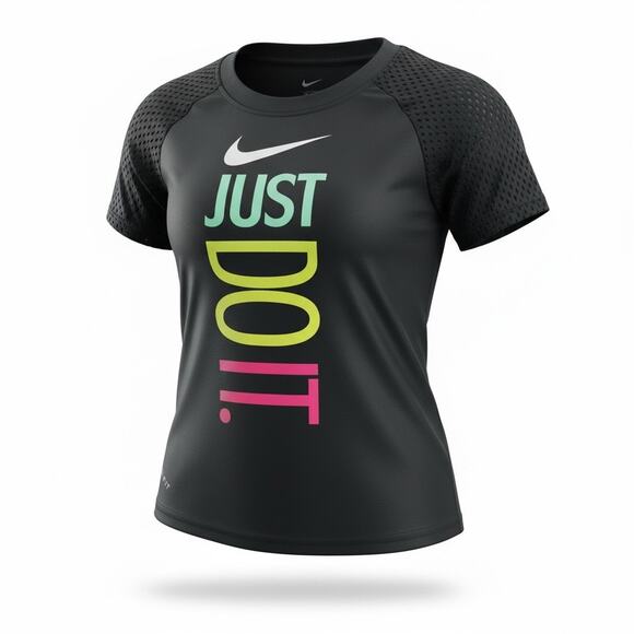 Nike Dri-FIT Girls 2-Piece Athletic Set “Just Do It” Black Size 6X - Picture 2 of 8
